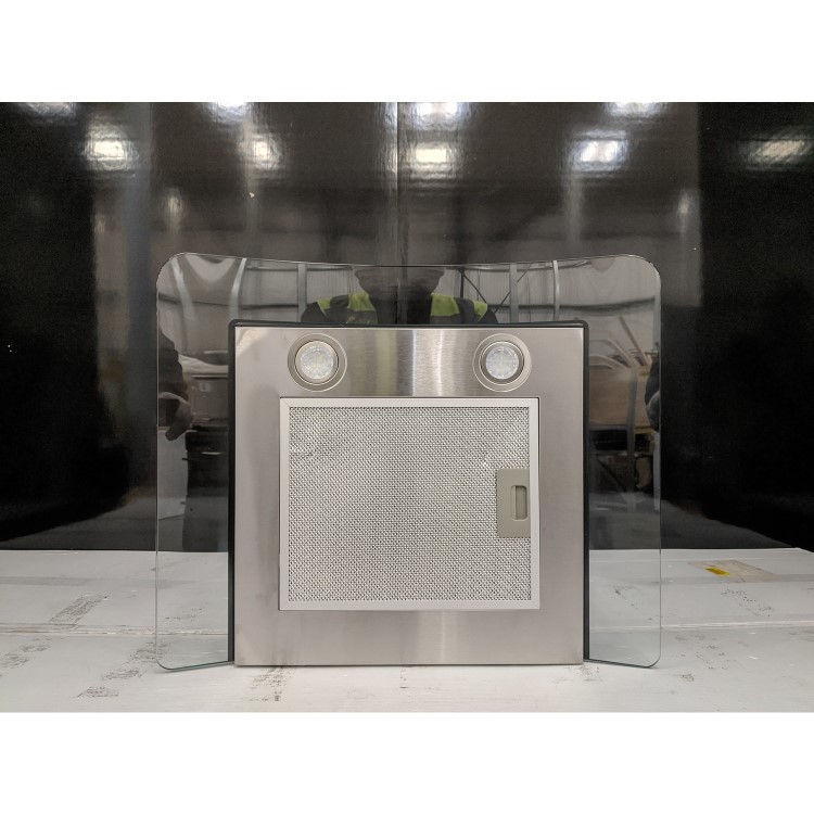 Refurbished electriQ EIQCURV60SCTOUCH 60cm Curved Glass Touch Control Chimney Cooker Hood Stainless Steel