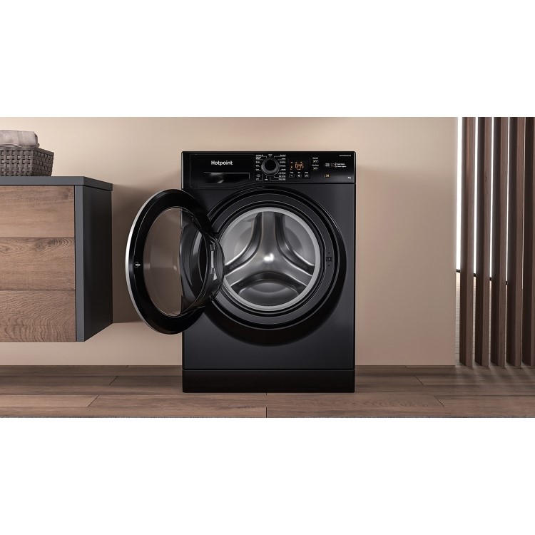 Hotpoint 8kg 1600rpm Freestanding Washing Machine - Black
