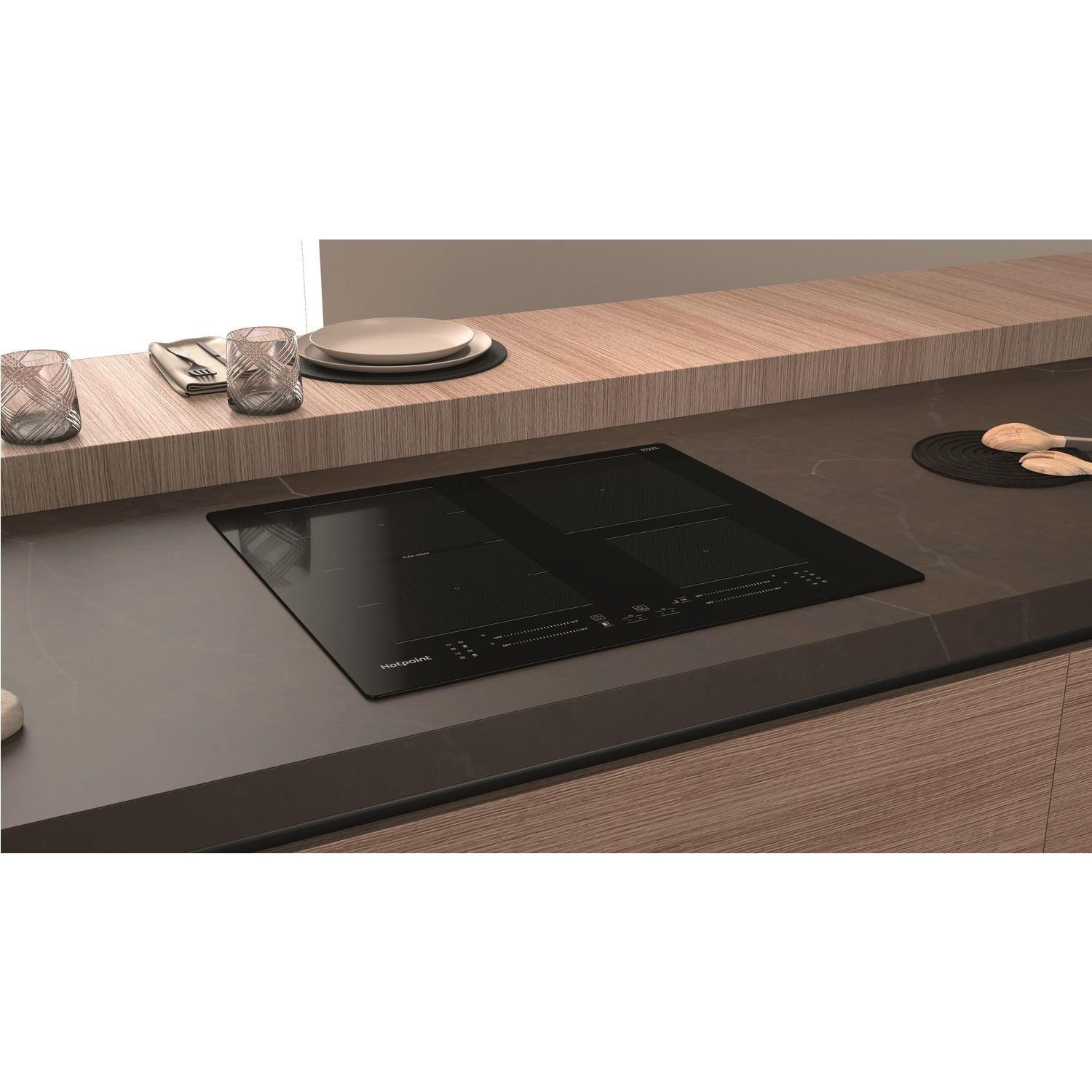 Hotpoint 59cm 4 Zone Induction Hob with Flexi Space TS5760FNE