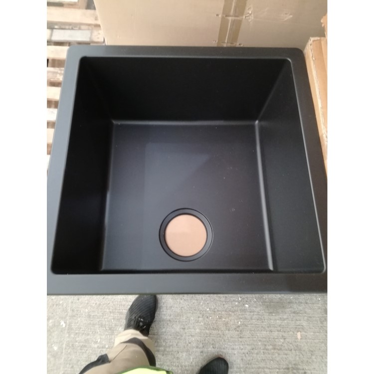GRADE A2 - Reginox Multa Single Bowl Black Granite Kitchen Sink