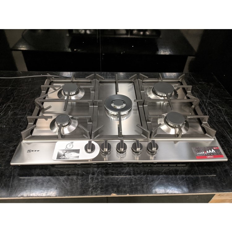 Refurbished Neff N70 T27DS59N0 75cm 5 Burner Gas Hob Stainless Steel