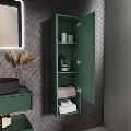 GRADE A1 - Green Wall Mounted Tall Bathroom Cabinet 350mm - Lugo