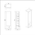 GRADE A1 - Green Wall Mounted Tall Bathroom Cabinet 350mm - Lugo