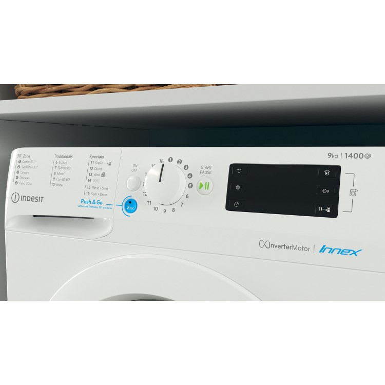 Refurbished Indesit Innex BWE91485XWUKN Freestanding 9KG 1400 Spin Washing Machine White
