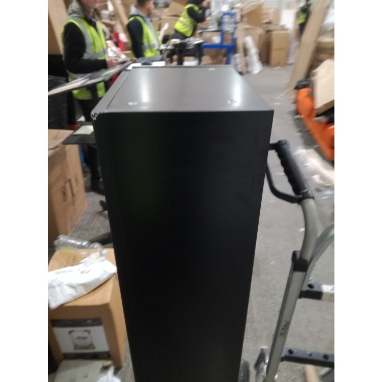 GRADE A2 - Black Wall Mounted Tall Bathroom Cabinet 400mm - Roxbi
