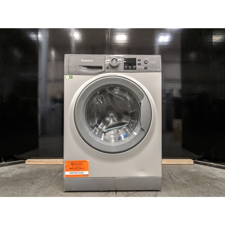 Refurbished Hotpoint NSWM945CGGUKN Freestanding 9KG 1400 Spin Washing Machine Graphite