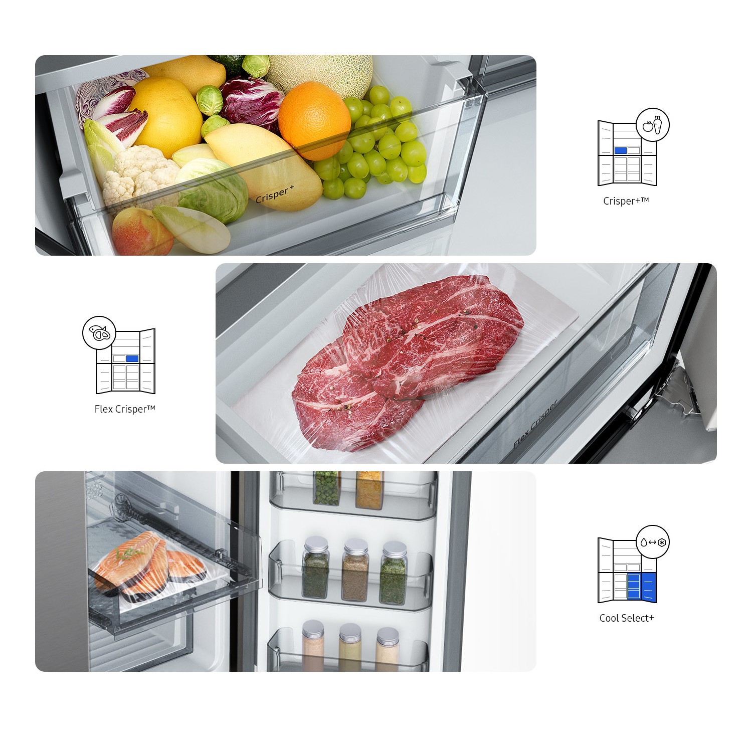 Samsung 647 Litre Four Door American Fridge Freezer With Beverage Centre Refined Inox