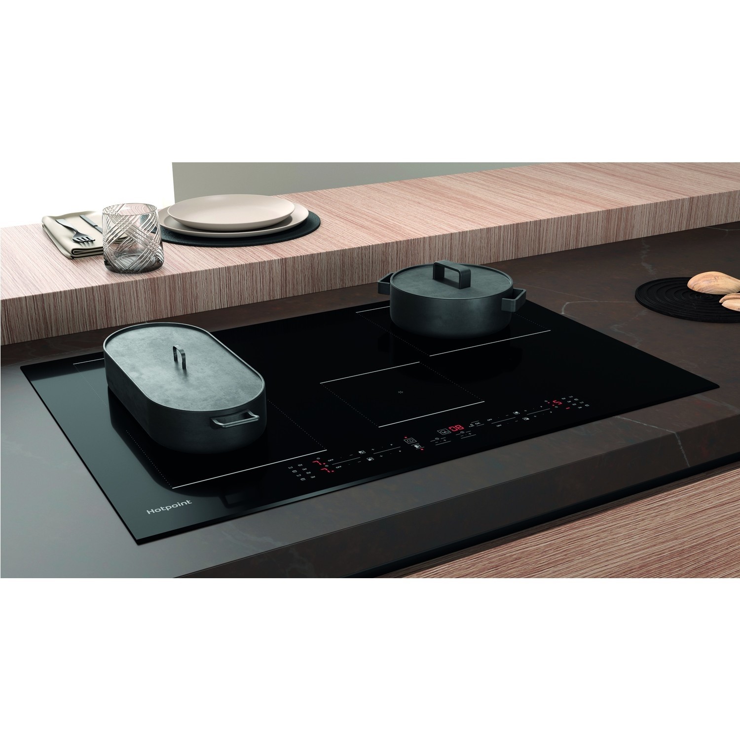Hotpoint 77cm 4 Zone Induction Hob with CombiDuo TB3977BBF Appliances