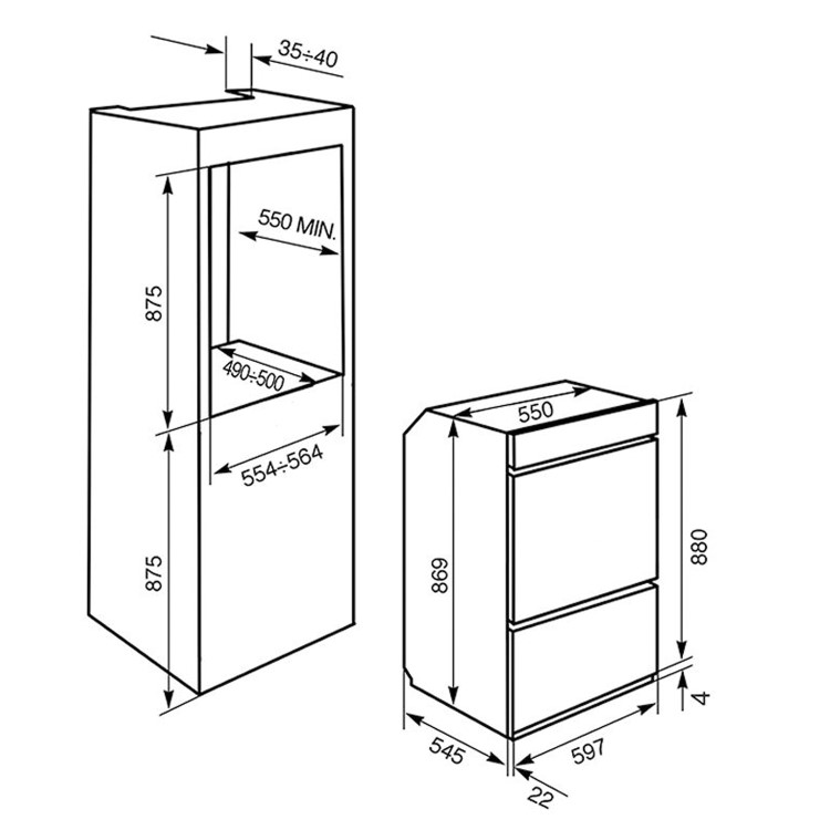 Smeg DOSP6390X Classic Built-In Electric Double Oven - Stainless Steel