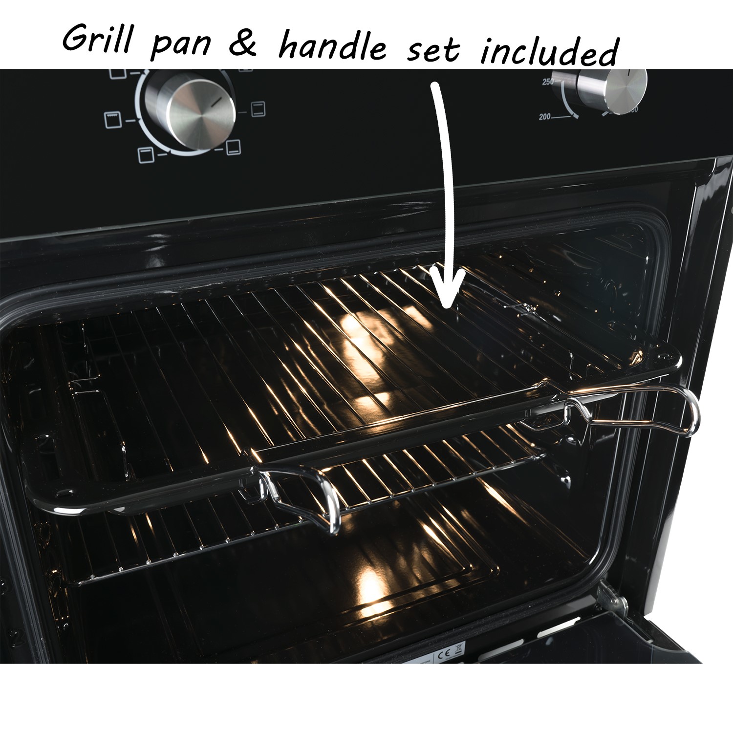 electriQ Plug In Electric Single Oven Black EQOVENM1BLACK