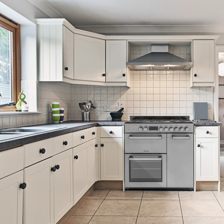 electriQ 90cm Dual Fuel Triple Cavity Range Cooker - Stainless Steel