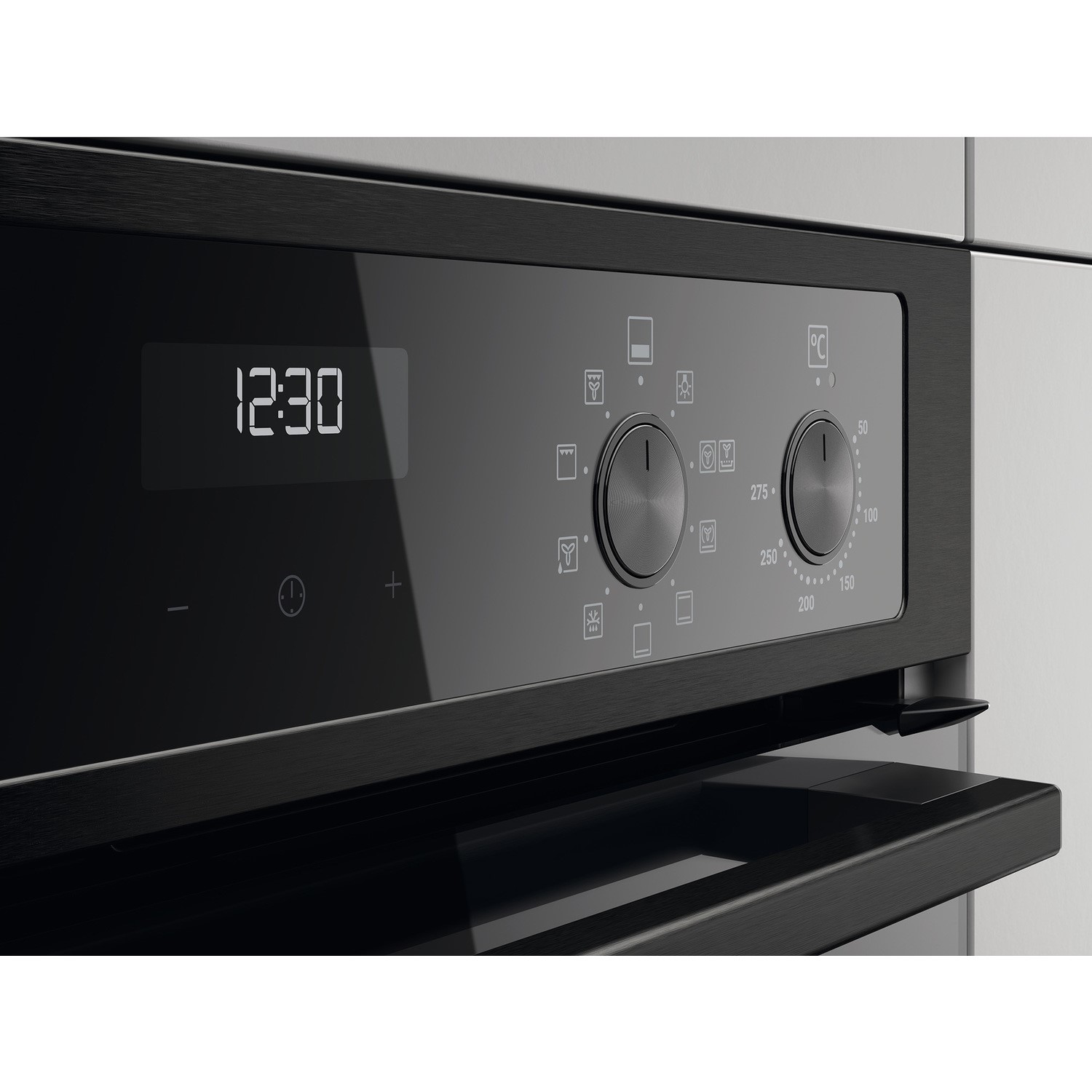 zanussi black double oven