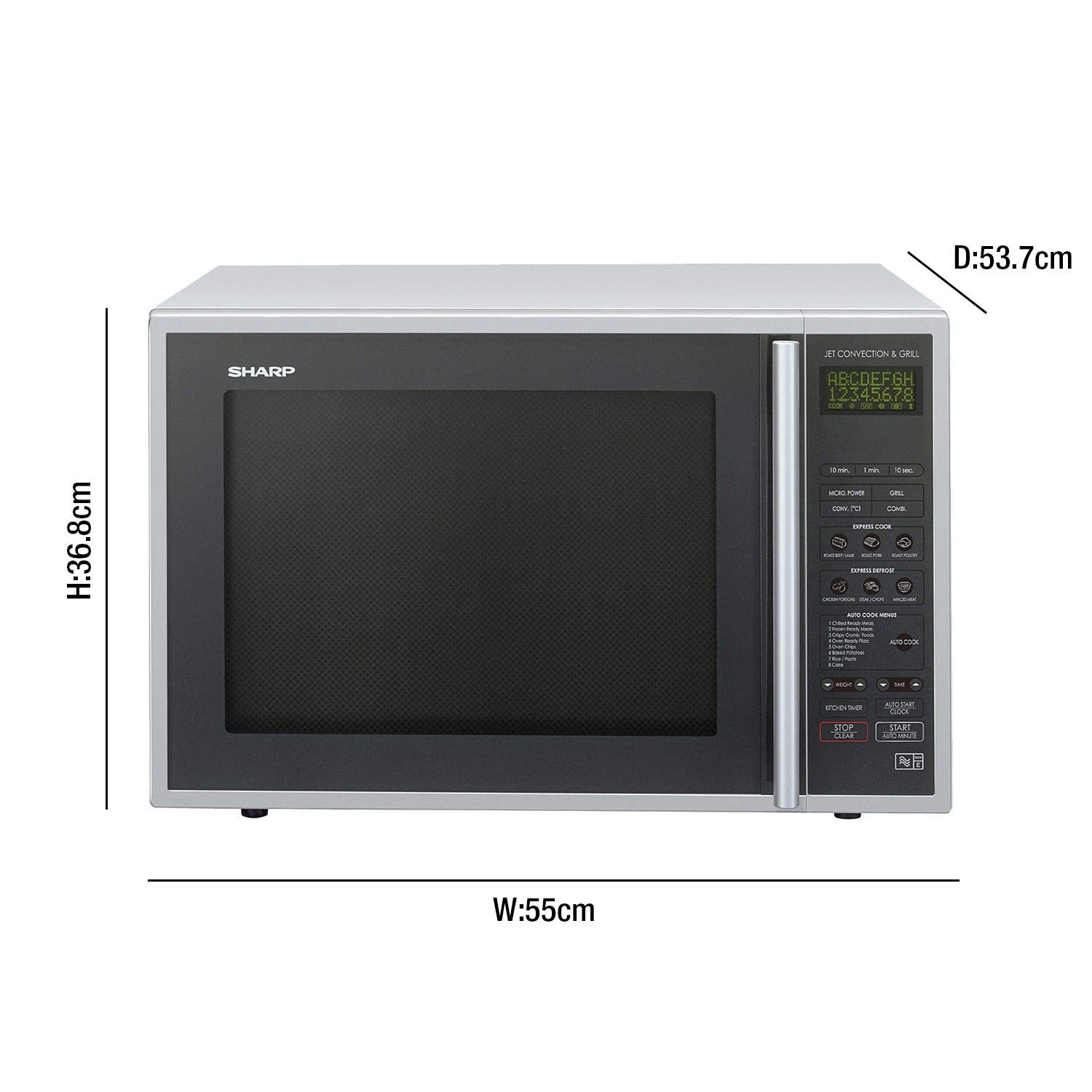 Sharp 40L Digital Combination Microwave Oven and Grill Silver & Black R959SLMAA | Appliances Direct