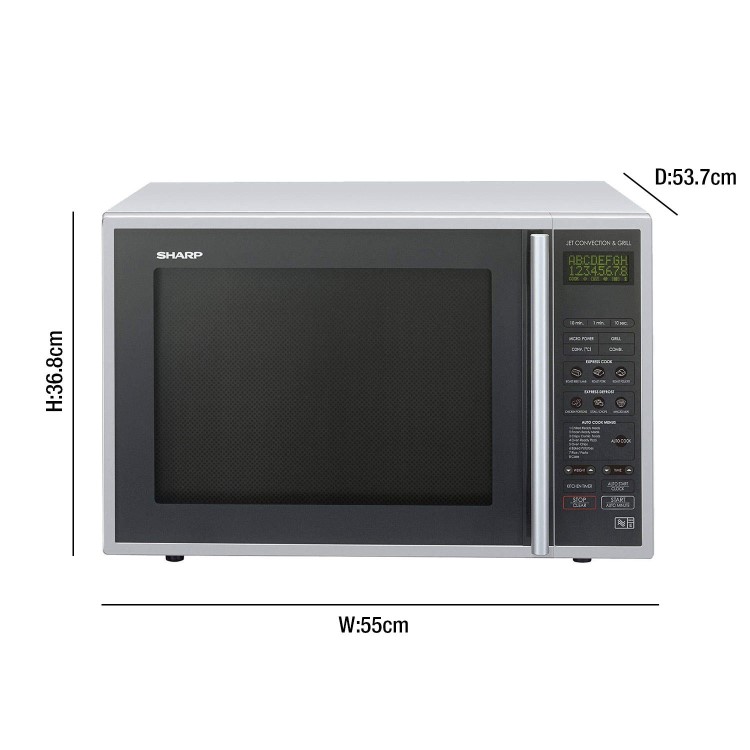 Sharp 40L Freestanding Combination Microwave Oven & Grill - Silver & Black