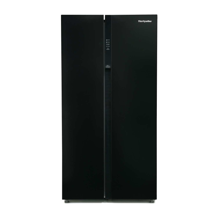 GRADE A2 - Montpellier CSBYS500BK 2 Door American Style Fridge Freezer - Black
