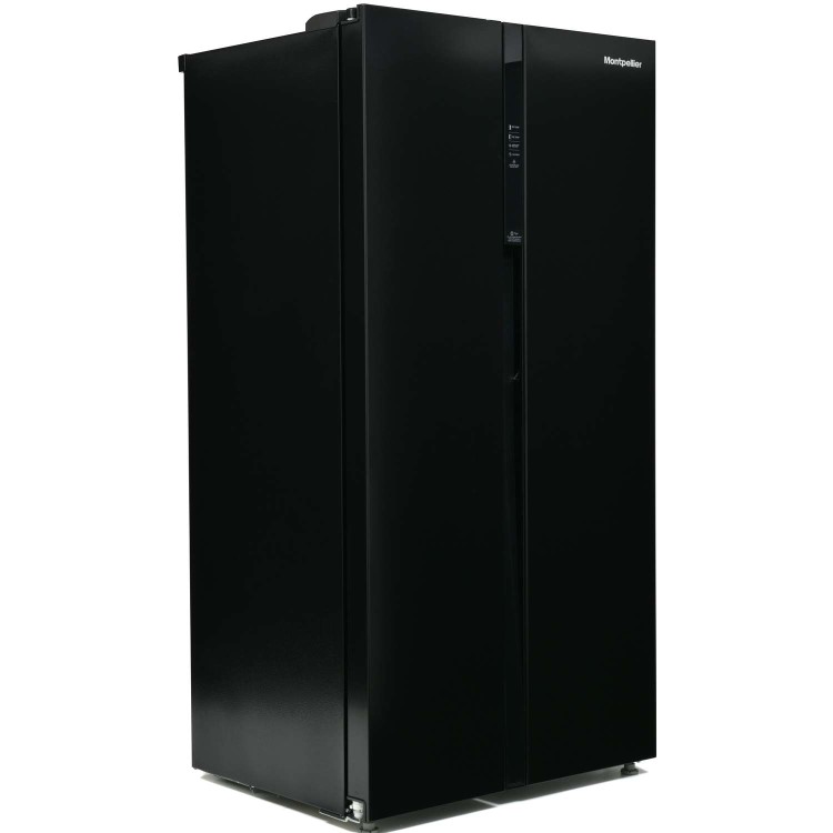 GRADE A2 - Montpellier CSBYS500BK 2 Door American Style Fridge Freezer - Black