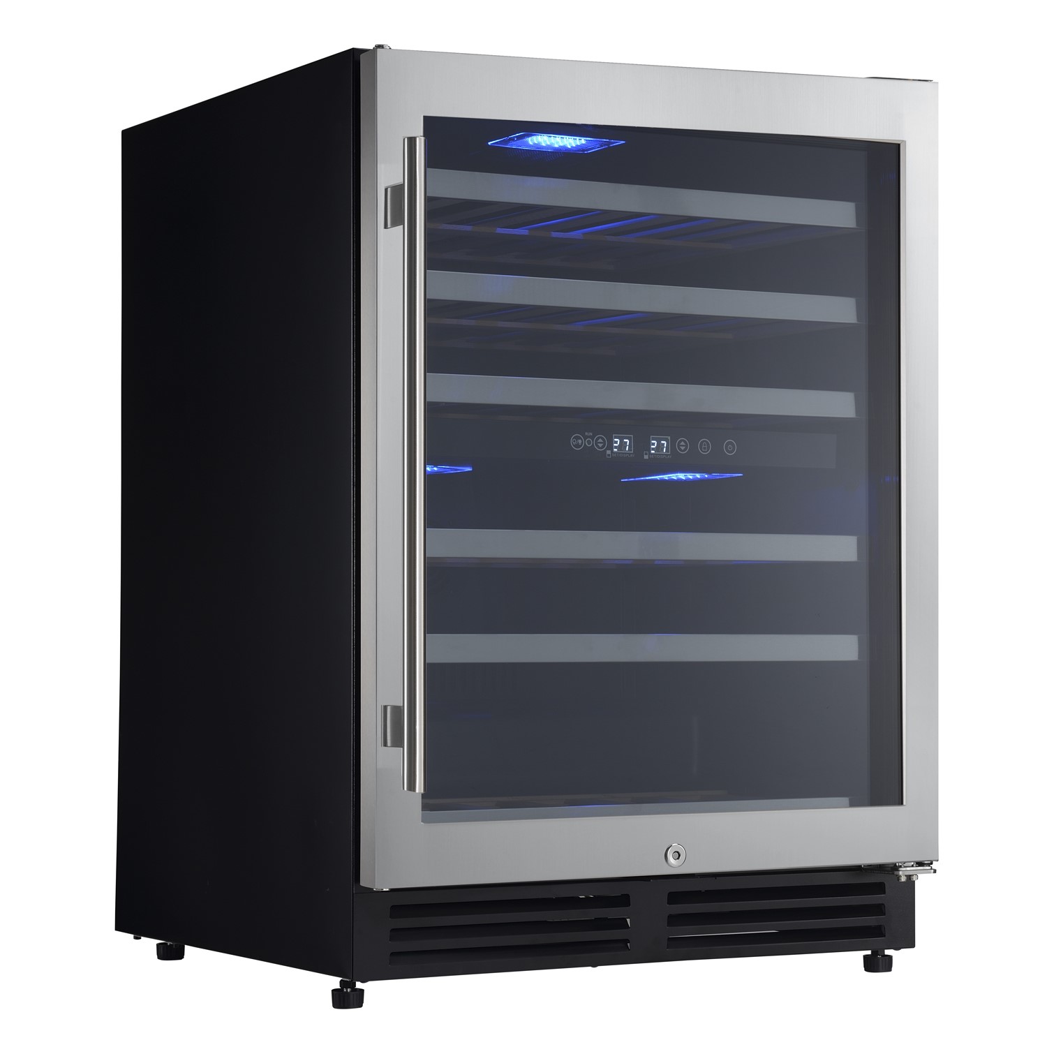 electriQ 51 Bottle Wine Full Range Dual Zone Wine Cooler Stainless