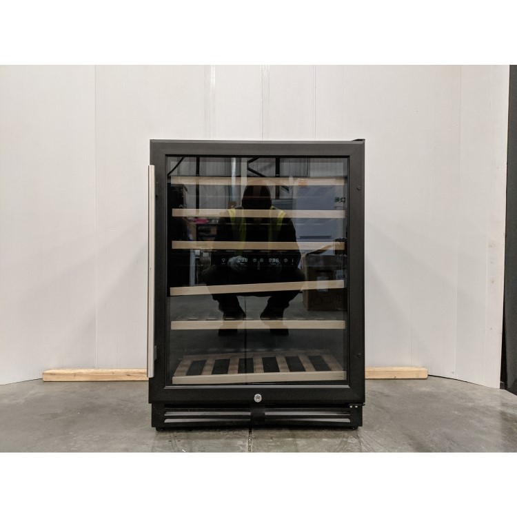 Refurbished electriQ EQWINE60BLFDZ 51 Bottle Capacity Full Range Dual Zone Wine Cooler Black