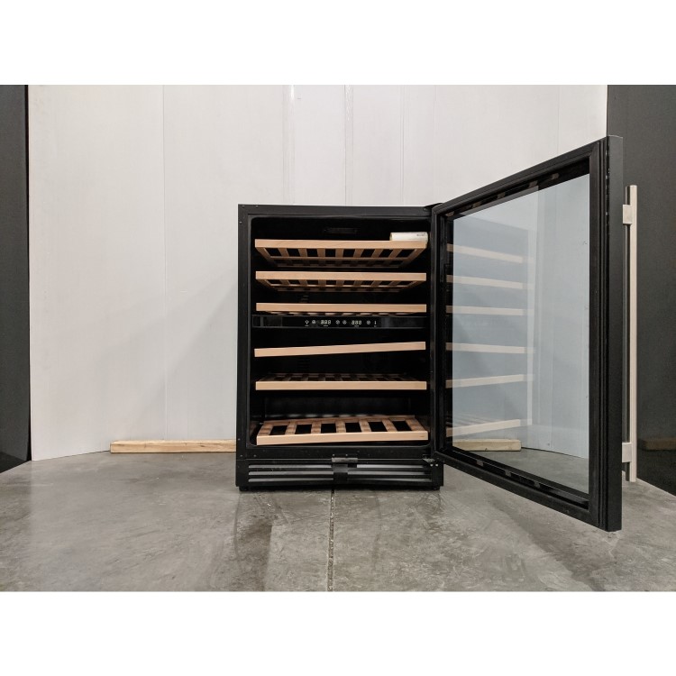 Refurbished electriQ EQWINE60BLFDZ 51 Bottle Capacity Full Range Dual Zone Wine Cooler Black