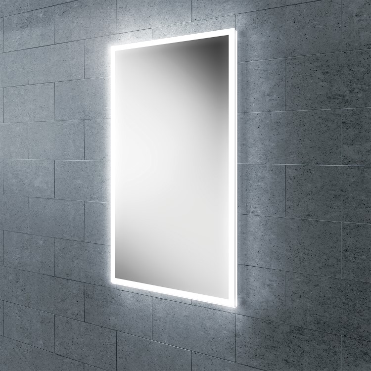 Rectangular LED Bathroom Mirror with Demister 450 x 800mm- HiB Globe 45