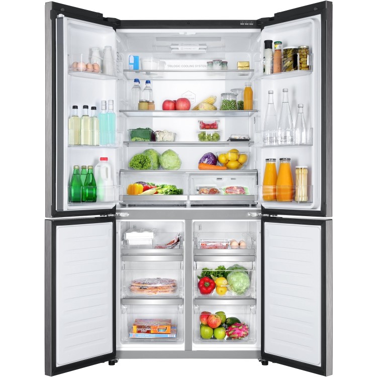 Haier 610 Litre Four Door American Fridge Freezer - Stainless Steel 