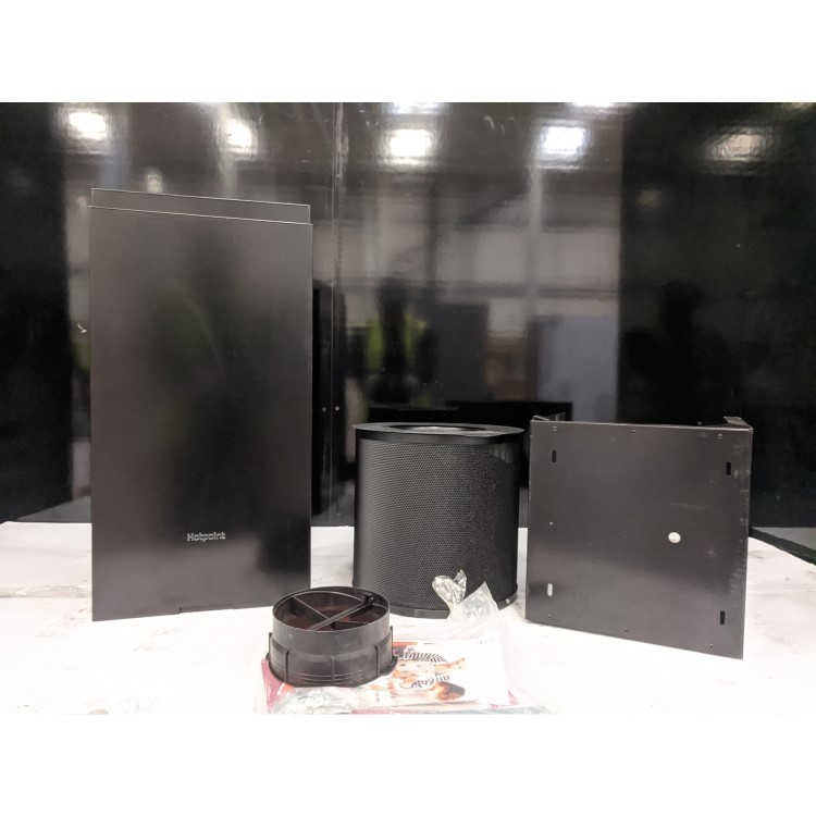 Refurbished Hotpoint PHBS98CLTDK 90cm Slimline Chimney Cooker Hood Black