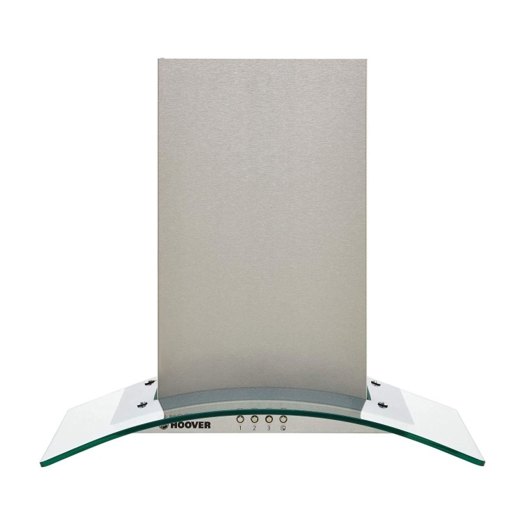 Refurbished Hoover HGM600X/1 60cm Curved Glass Chimney Cooker Hood Stainless Steel