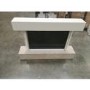 GRADE A2 - White & Beige Concrete Effect Freestanding Smart Electric Fireplace - AmberGlo