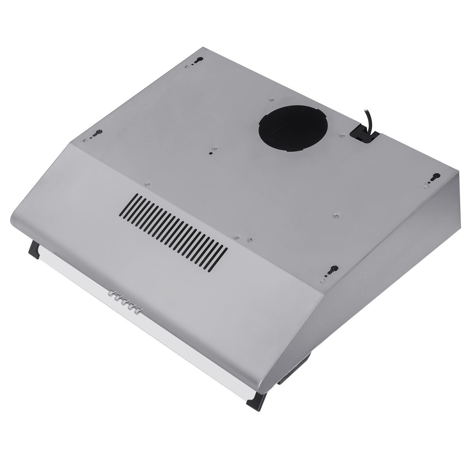 electriQ 60cm Top & Rear Venting Visor Cooker Hood Stainless Steel Eiqtmvisorsteel