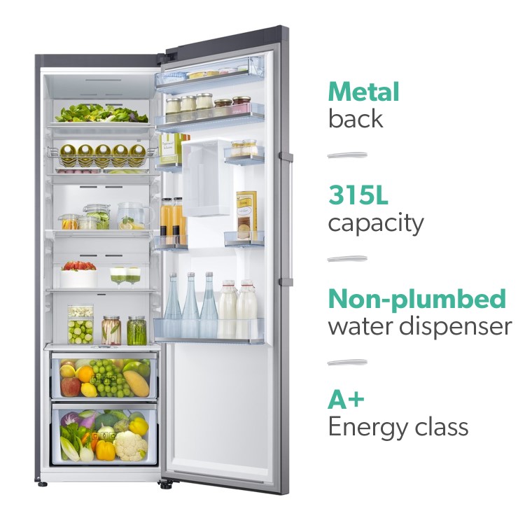Samsung 380 Litre Freestanding Fridge With Power Cool - Metal Graphite 