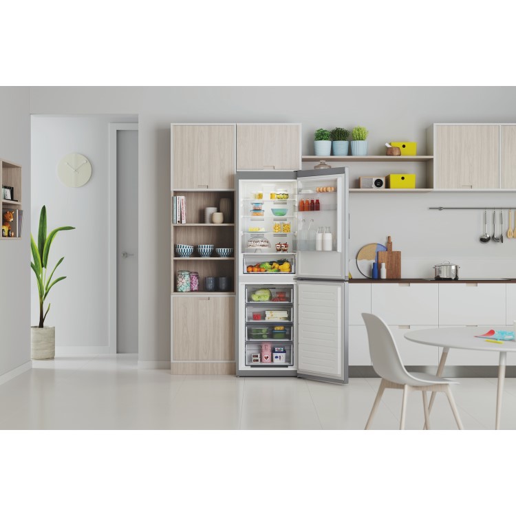 Indesit 322 Litre 50/50 Freestanding Total No Frost Fridge Freezer - Silver