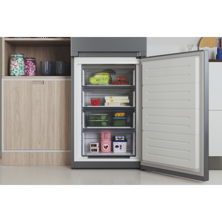 Indesit 322 Litre 50/50 Freestanding Total No Frost Fridge Freezer - Silver