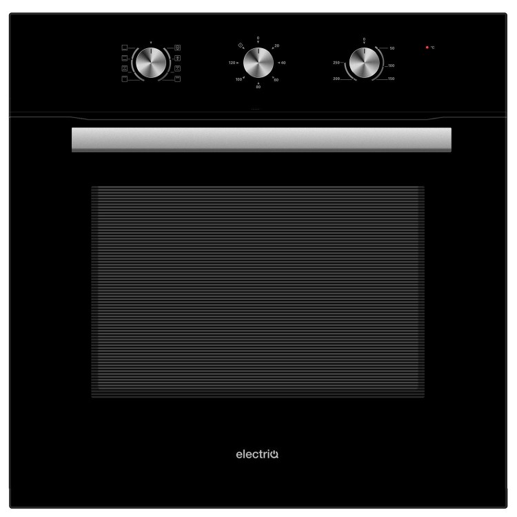 electriQ Plug In Electric Fan Assisted Single Oven - Black