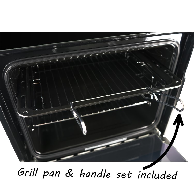 electriQ Plug In Electric Fan Assisted Single Oven - Black
