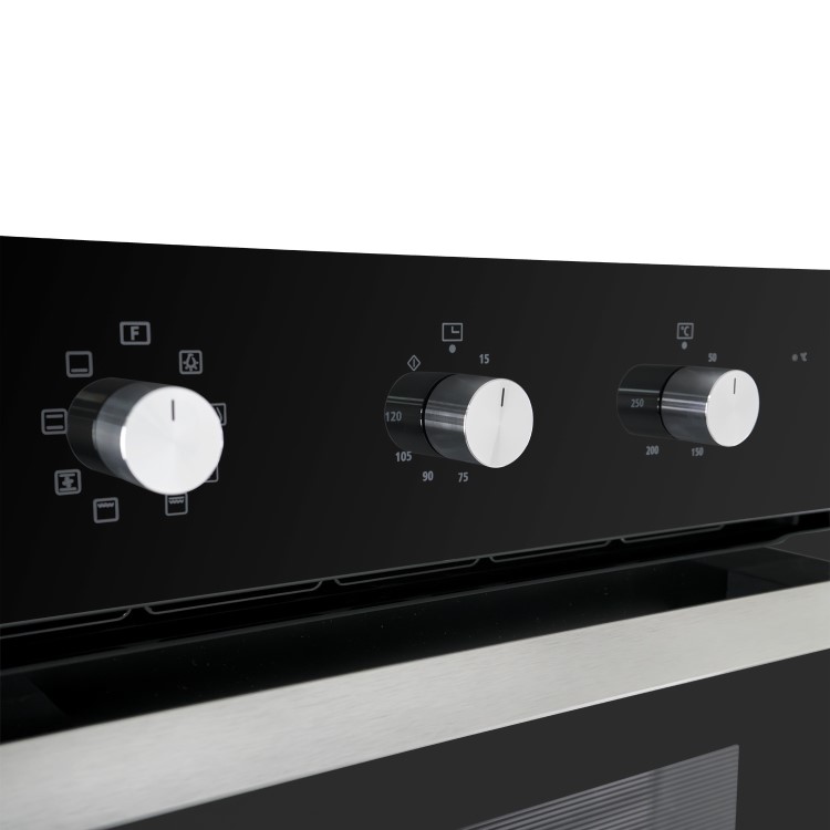 electriQ Plug In Electric Fan Assisted Single Oven - Black