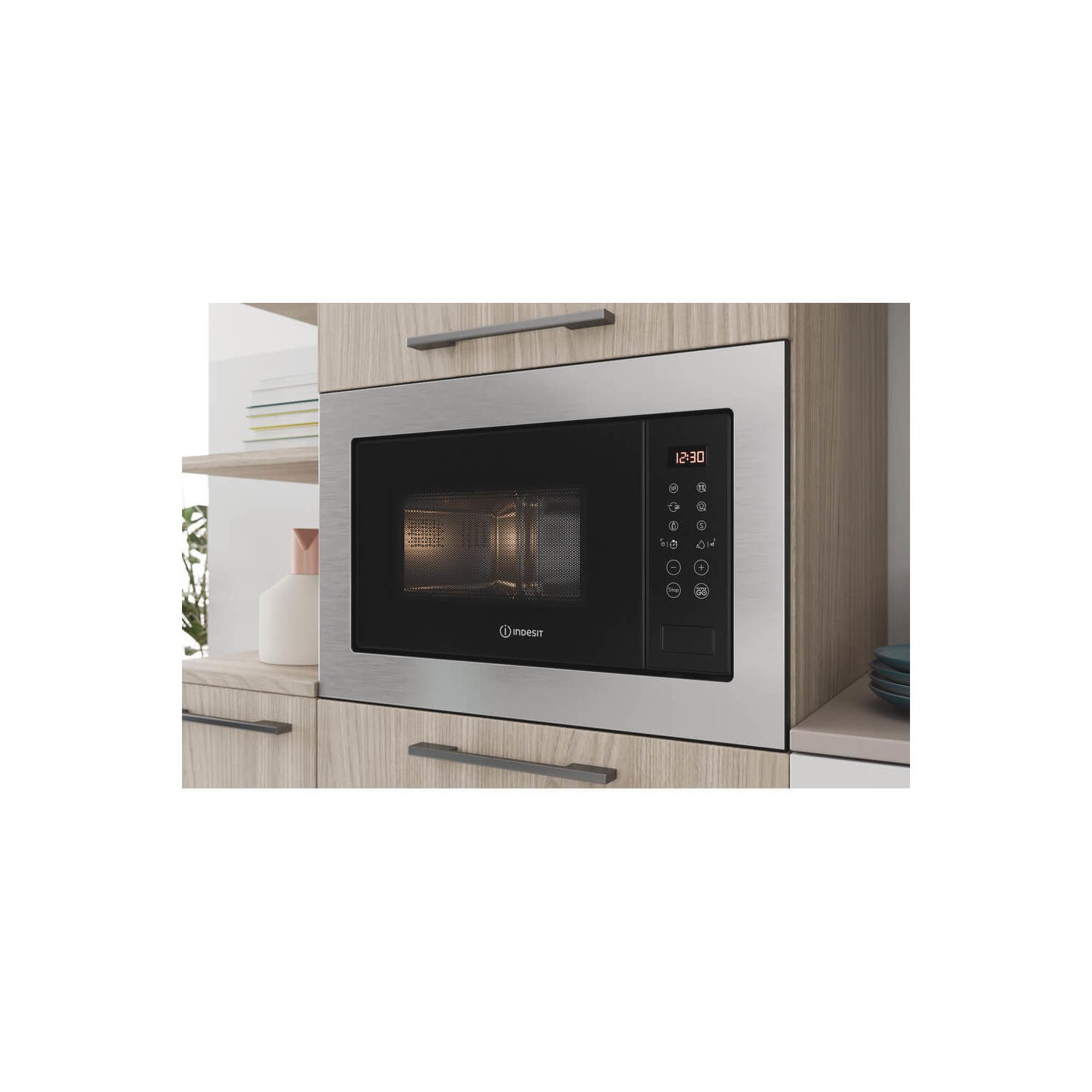 Indesit BuiltIn Microwave with Grill Stainless Steel MWI125GX