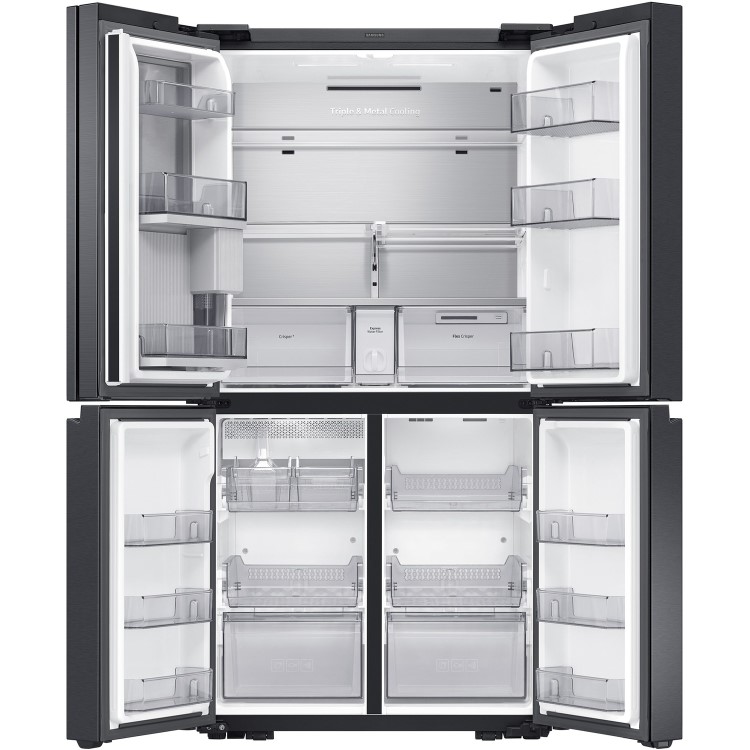 Refurbished Samsung RF65A967FB1 Freestanding 647 Litre Four Door American Fridge Freezer Black