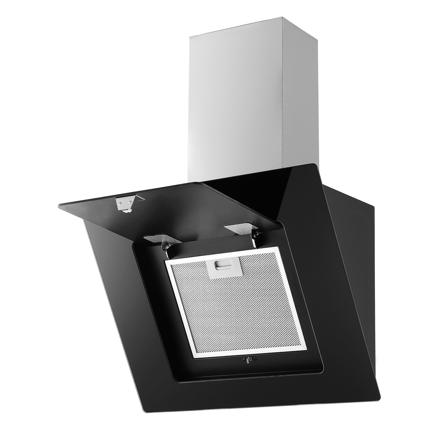 electriQ 60cm Angled Touch Control Chimney Cooker Hood Black with