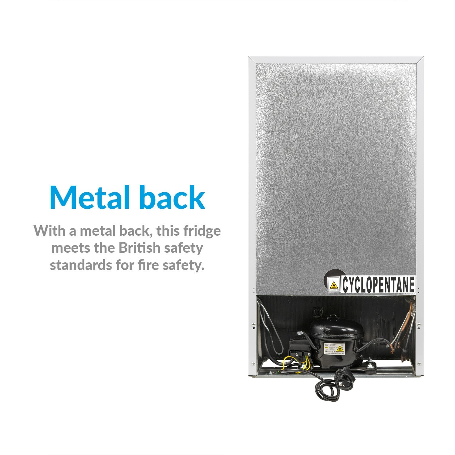 GRADE A3 electriQ 62 Litre Freestanding Under Counter Fridge with Ice