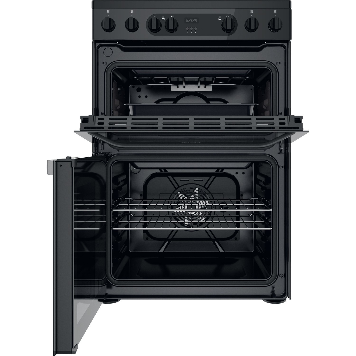 Hotpoint 60cm Electric Cooker Black HDM67V9CMB Appliances Direct