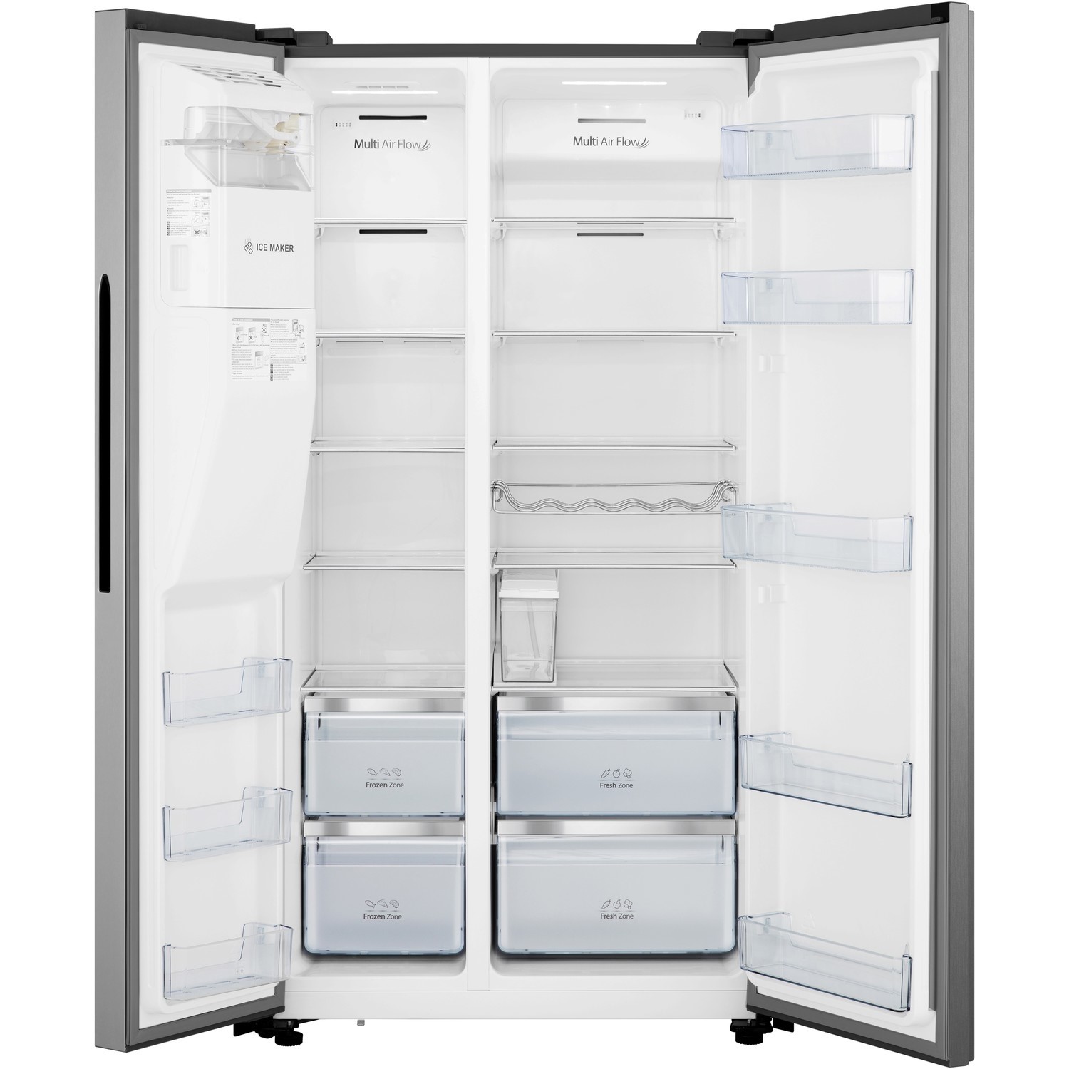 Hisense 562 Litre SideBySide American Fridge Freezer Stainless