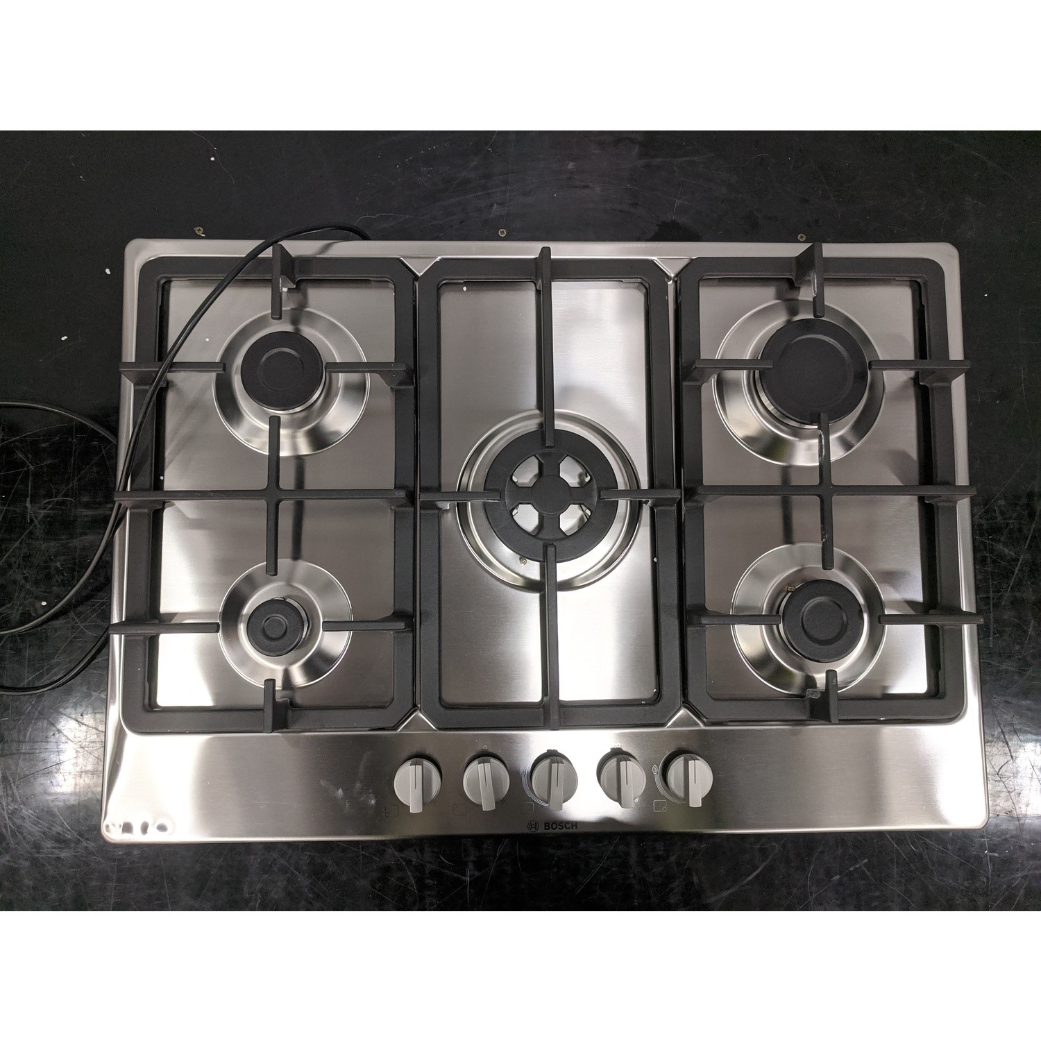 Refurbished Bosch Series 4 PGQ7B5B90 75cm 5 Burner Gas Hob Stainless Steel 78417201/1/PGQ7B5B90