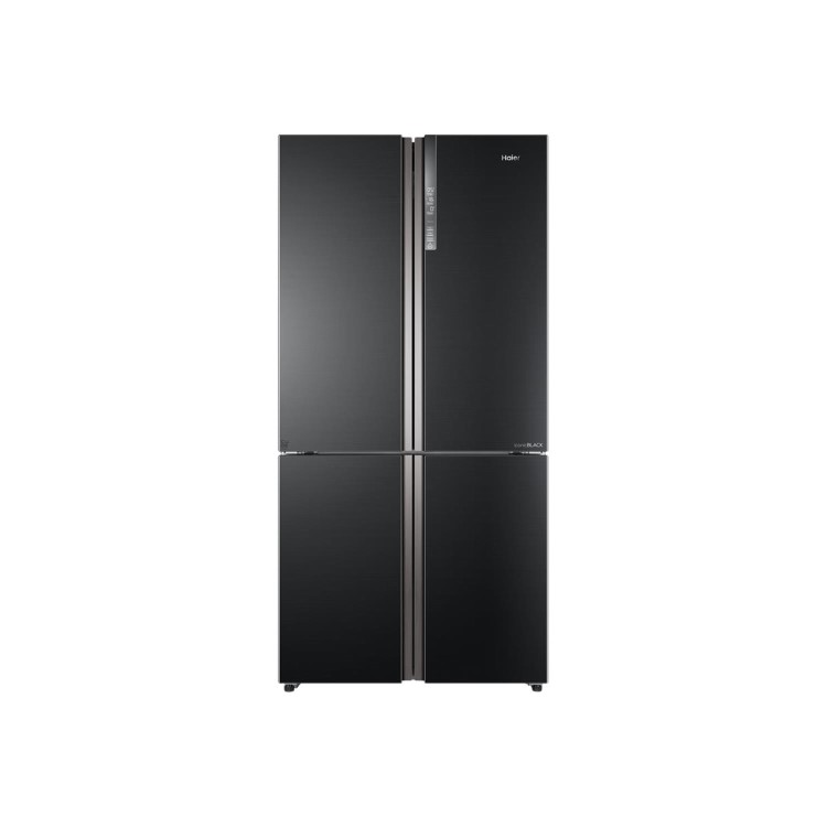Refurbished Haier HTF-610DSN7 Freestanding 610 Litre 70/30 American Fridge Freezer Black