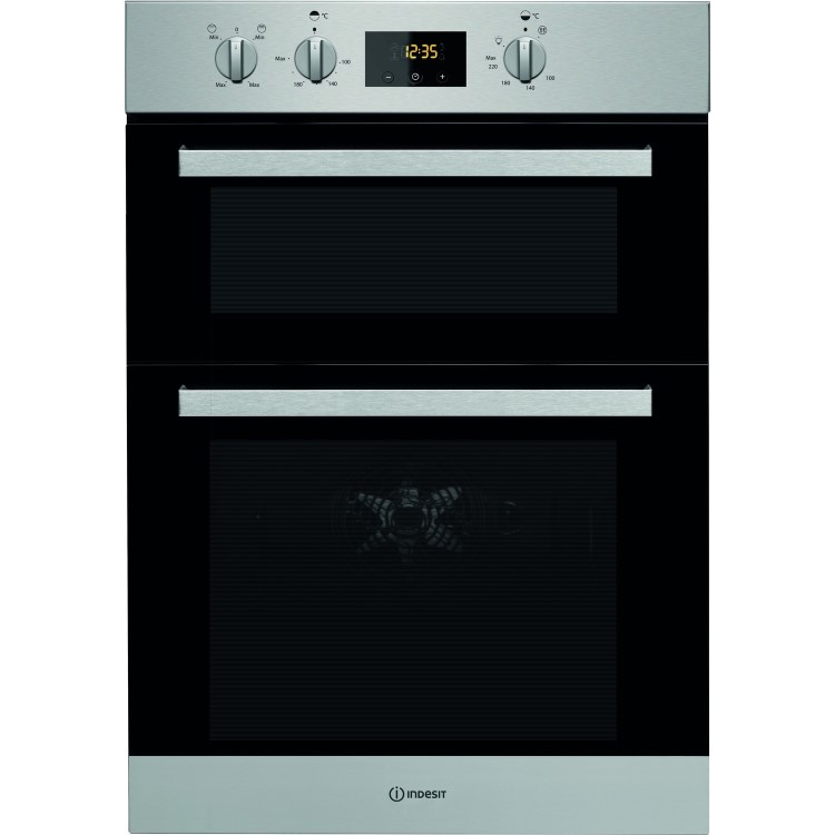 GRADE A2 - Indesit IDD6340IX Aria Electric Built In Double Oven - Stainless Steel