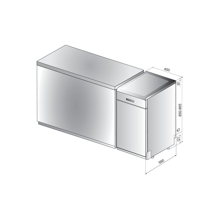 Refurbished Indesit Push&Go DSFO3T224ZUKN 10 Place Freestanding Dishwasher White