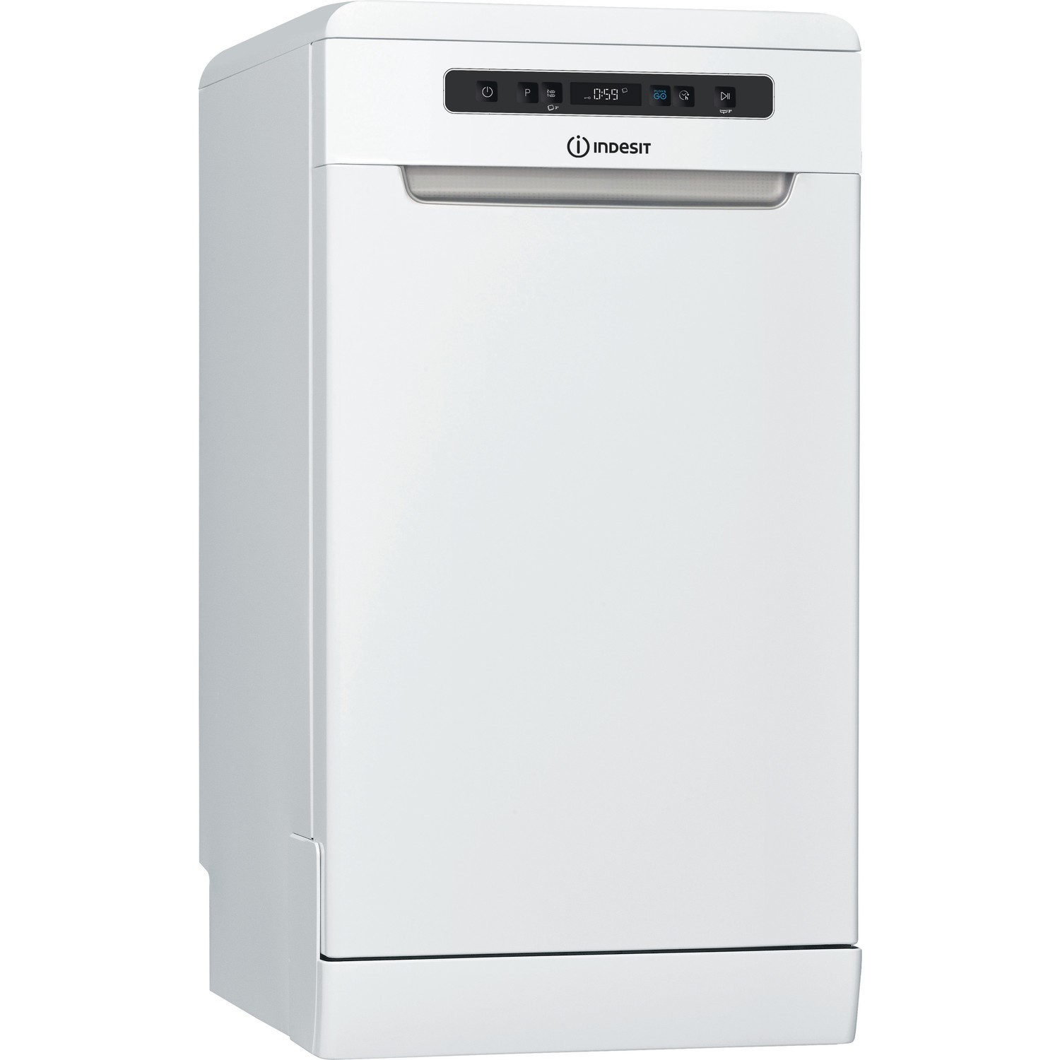 Indesit DSFO3T224ZUKN Push&Go 10 Place Settings Freestanding Slimline Dishwasher - White
