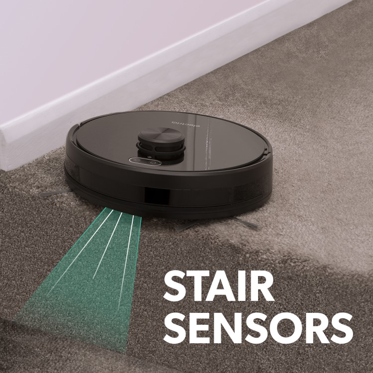 electriQ MIMO Robot Vacuum Cleaner and Mop - Self-Emptying - 4000Pa Suction - Black