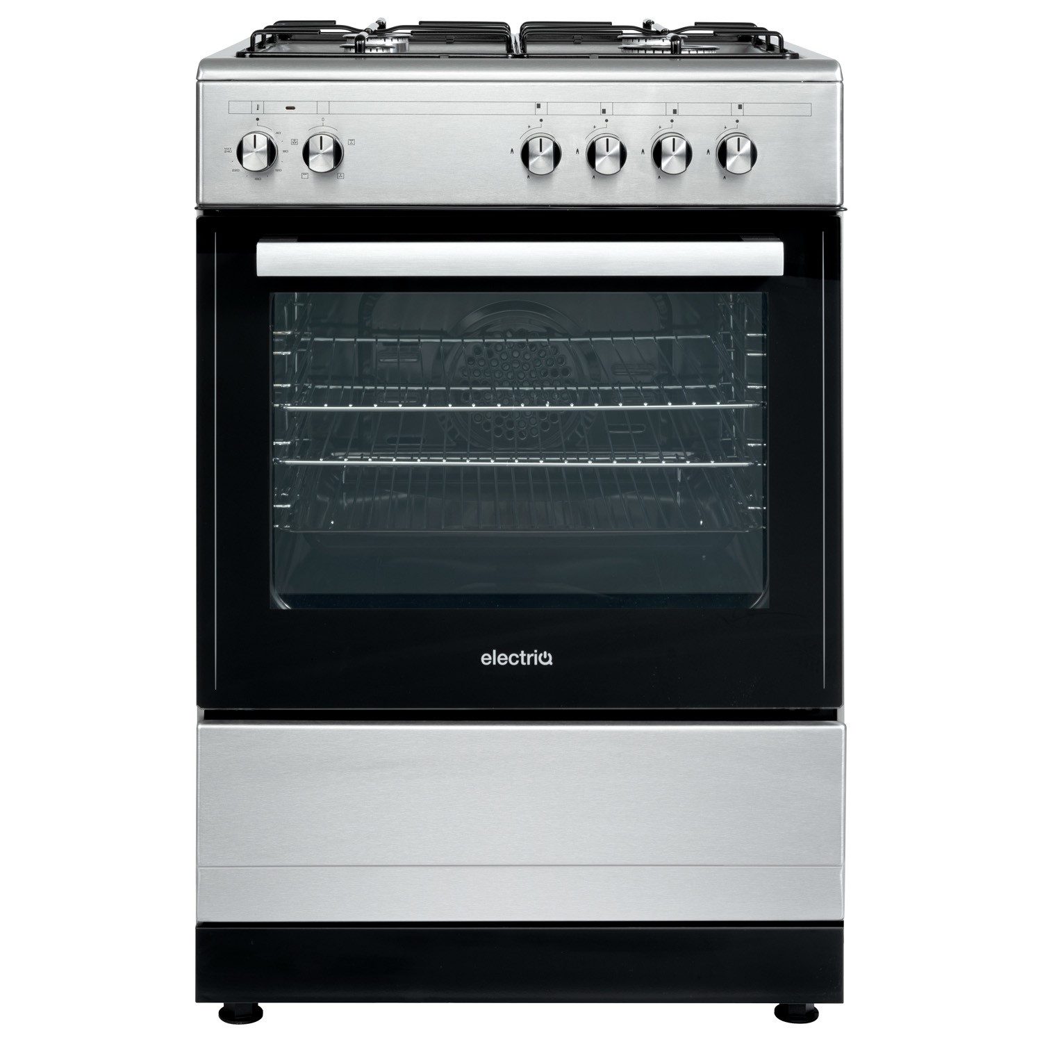 electriQ 60cm Dual Fuel Single Oven Cooker Stainless Steel EQDFSC60A