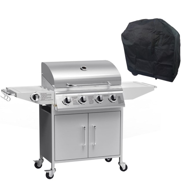vækst Automatisk Majroe Boss Grill Georgia Classic - 4 Burner Gas BBQ Grill with Side Burner -  Silver IQBQ4BCHTS | Appliances Direct