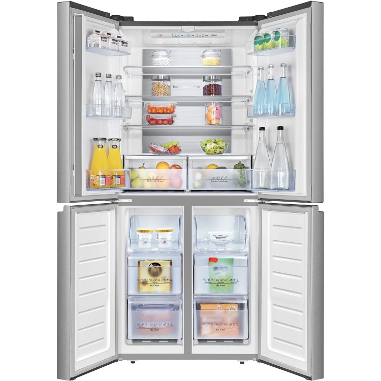 GRADE A3 - Hisense RQ563N4AI1 Frost Free 4 Door Fridge Freezer Stainless Steel Effect